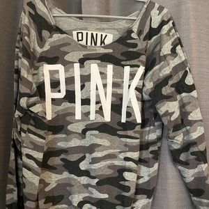 PINK Grey Camo sweatshirt/top
